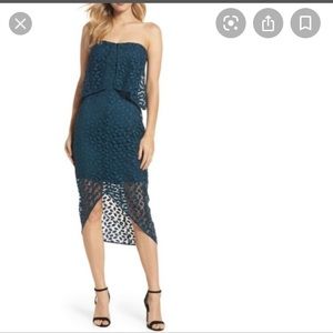 Chelsea28 Teal Formal Strapless Dress